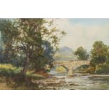 RIVER SCENE, A WATERCOLOUR BY GEORGE TREVOR