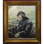 FISHERMAN, AN OIL BY MODERN BRITISH SCHOOL