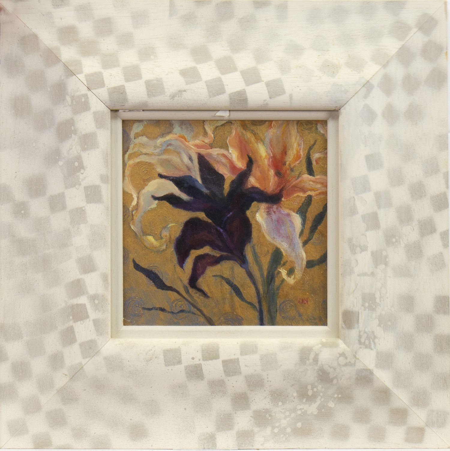 LILLIES ON GOLD, A MIXED MEDIA BY LAURA HUNTER - Image 2 of 2
