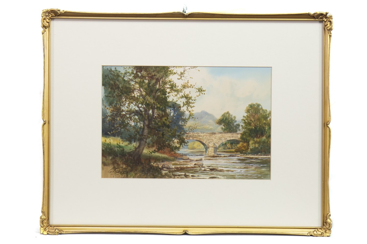 RIVER SCENE, A WATERCOLOUR BY GEORGE TREVOR - Image 2 of 2