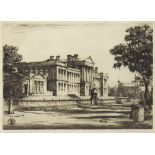 KELVINSIDE ACADEMY FROM THE WEST., AN DRYPOINT BY WILFRED CRAWFORD APPLEBY