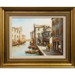 VENETIAN SCENE, AN OIL BY ANGELA BULLO