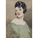 LADY IN GREEN, A WATERCOLOUR BY GLASGOW BOY, GEORGE HENRY