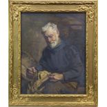 THE OLD BASKET MAKER, AN OIL BY ROBERT HOPE