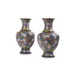 A PAIR OF JAPANESE CLOISONNE VASES