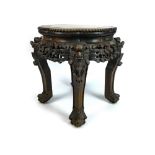 A CHINESE HARDWOOD PEDESTAL