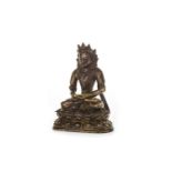 A CHINESE GILDED BRONZE BUDDHA