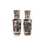 A PAIR OF EARLY 20TH CENTURY CHINESE CRACKLE GLAZE VASES