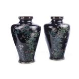 A PAIR OF JAPANESE CLOISONNE VASES