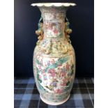 A LARGE PAIR OF 20TH CENTURY CHINESE FAMILLE ROSE VASES