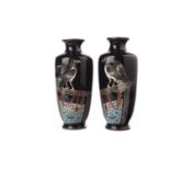 A PAIR OF JAPANESE CLOISONNE VASES