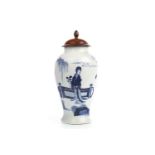 A CHINESE BLUE AND WHITE VASE