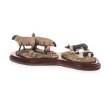 A BORDER FINE ARTS FIGURE GROUP OF 'SUFFOLK EWES AND COLLIES'