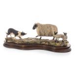 A BORDER FINE ARTS FIGURE GROUP OF BLACK FACED EWE AND COLLIE BY RAY AYRES