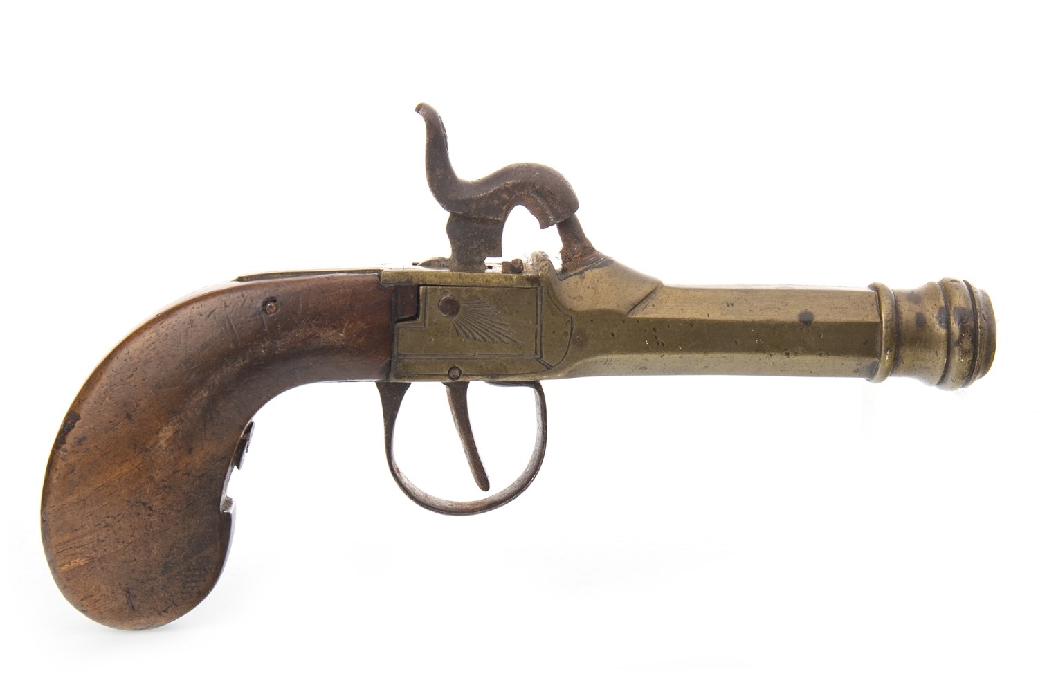 A 19TH CENTURY LIEGE MUFF PISTOL