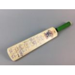 A COMMEMORATIVE CRICKET BAT FOR THE ENGLAND V. AUSTRALIA 1933 TOUR AND A MATCH TICKET