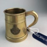 A ROYAL CALCUTTA GOLF CLUB PLATED METAL COMMEMORATIVE TANKARD