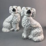 A PAIR OF WALLY DOGS AND VARIOUS ANIMAL FIGURES