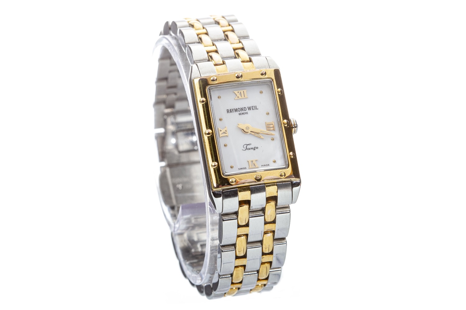 A LADY'S RAYMOND WEIL TANGO STEEL WATCH