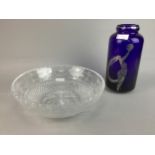 A 20TH CENTURY CRYSTAL BOWL AND OTHER DECORATIVE CRYSTAL