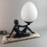 AN ART DECO STYLE FIGURAL LAMP