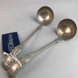 A SET OF ELEVEN SILVER TEASPOONS AND OTHER SILVER AND SILVER PLATED ITEMS