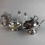 A SILVER PLATED TEA SERVICE AND OTHER PLATED WARES
