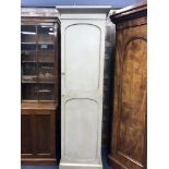 A PAIR OF PAINTED SINGLE DOOR WARDROBES