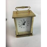 A METAMEC BRASS CARRIAGE CLOCK AND OTHER BRASS ITEMS