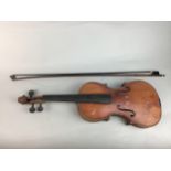 A 20TH CENTURY VIOLIN AND BOW