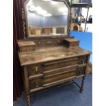 AN OAK DRESSING CHEST