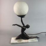AN ART DECO STYLE FIGURAL LAMP
