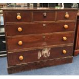 A MAHOGANY CHEST OF DRAWERS