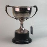 THE SCOTTISH INDUSTRIAL SPORTS ASSOCIATION TROPHY, DRINKING GLASSES AND AN ASHTRAY
