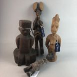FOUR AFRICAN WOOD FIGURES