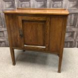 A CHINESE RUG AND A MAHOGANY CUPBOARD