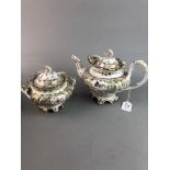 A 20TH CENTURY FLORAL AND GILT PART TEA SERVICE