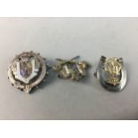 THREE VICTORIAN CRESTED BROOCHES