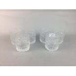 SIX FROSTED GLASS DRINKING GLASSES