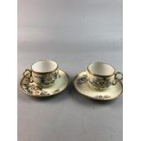 A 20TH CENTURY FLORAL AND GILT EGGSHELL PART TEA SERVICE