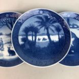 SIX ROYAL COPENHAGEN CABINET PLATES AND OTHER CERAMIC PLATES