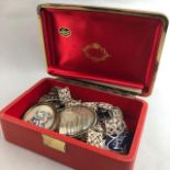 A ROLLED GOLD POCKET WATCH AND OTHER ITEMS