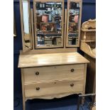 A PINE DRESSING CHEST AND BEDROOM CHAIR