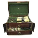 A CANTEEN OF EARLY 20TH CENTURY SILVER PLATED ABLE APPOINTMENTS