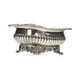 A LATE GEORGE III OBLONG SALT CELLAR