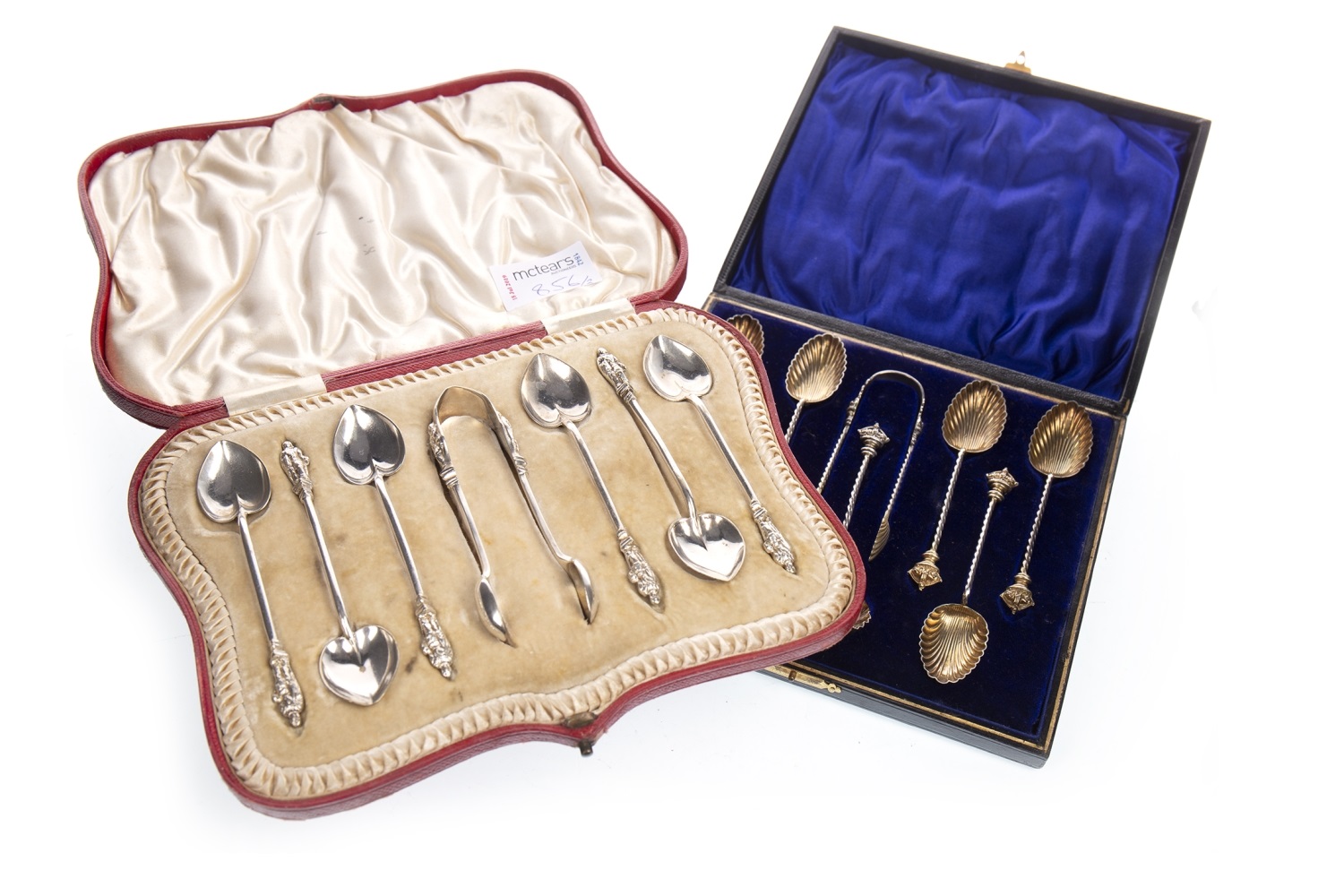 A SET OF SIX VICTORIAN SILVER GILT COFFEE SPOONS