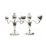 A PAIR OF SILVER CANDELABRA