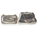 A LOT OF TWO EARLY 20TH CENTURY SILVER PURSES