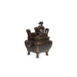 A 20TH CENTURY CHINESE BRONZE CENSER