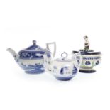 A MEISSEN TEAPOT AND THREE OTHERS